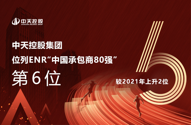wnsr威尼斯控股集团位列  2022ENR“中国承包商80强”第6位